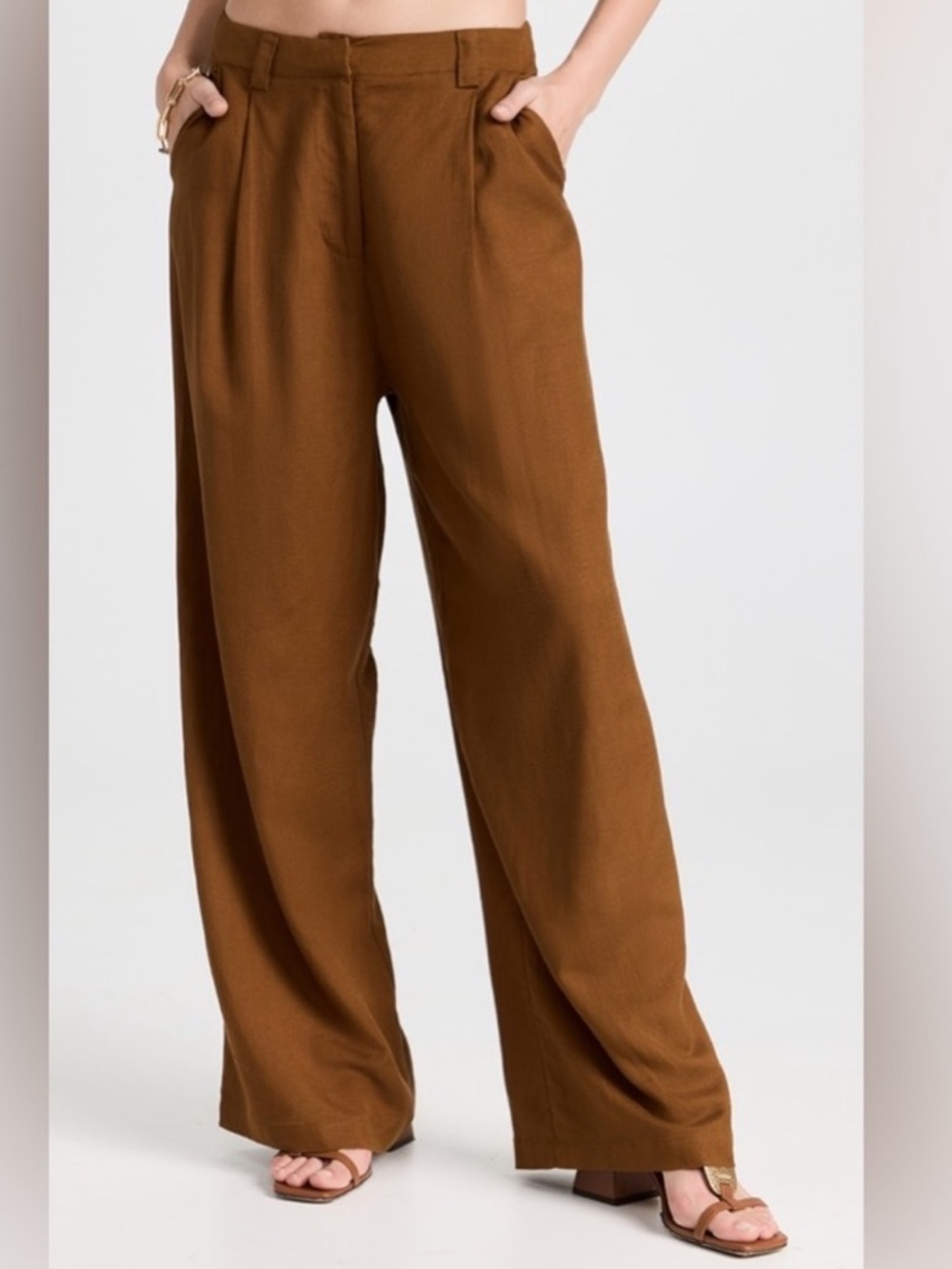Lioness Tan Wide-Leg Women's Pants